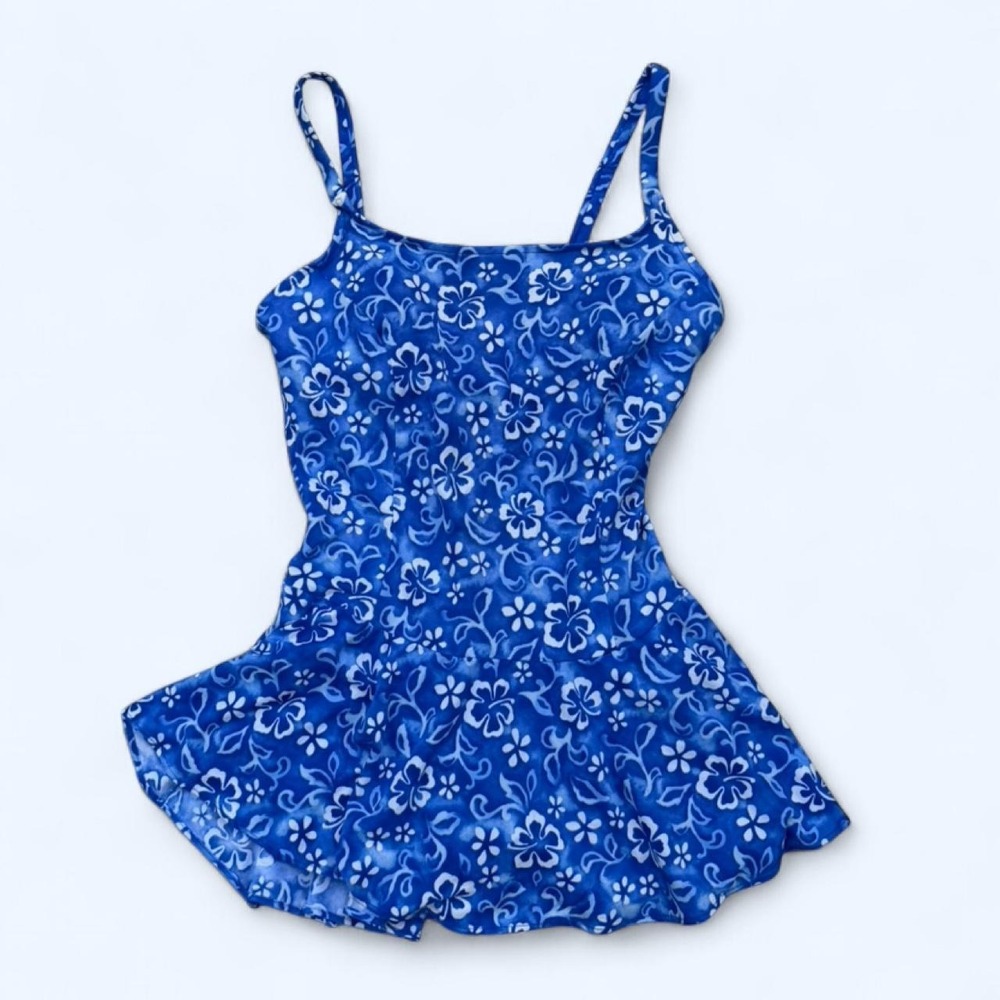 Vintage Hibiscus Flower Swim dress